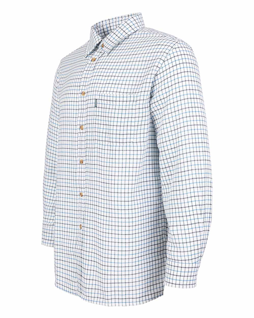 Blue coloured Fort Tattersall Shirt on white background 