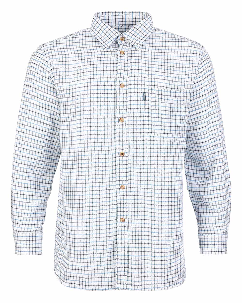 Blue coloured Fort Tattersall Shirt on white background 