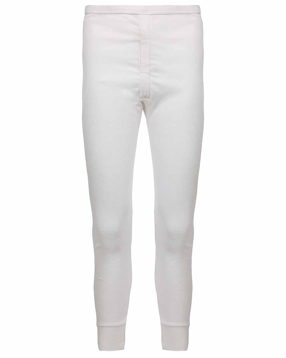 White coloured Fort Thermal Long Johns on white background 