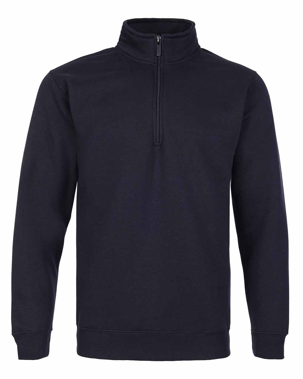 Navy coloured Fort Workforce 1/4 Zip Sweatshirt on white background 