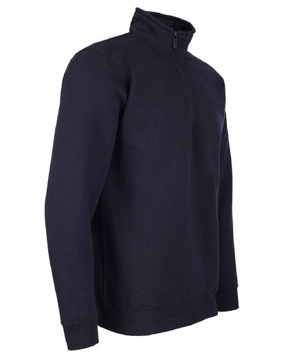 Navy coloured Fort Workforce 1/4 Zip Sweatshirt on white background 