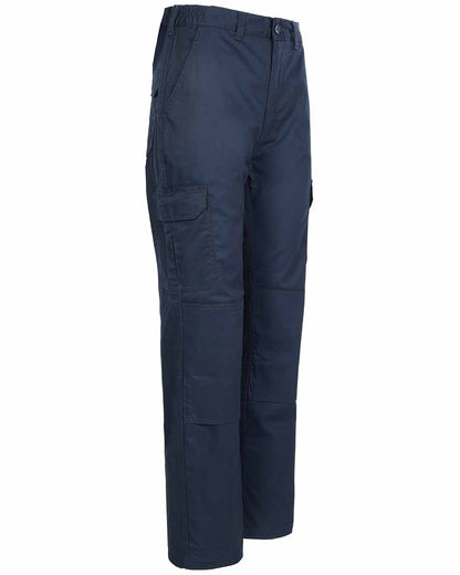 Navy coloured Fort Workforce Trousers on white background 