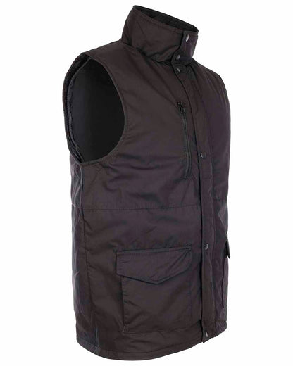 Black coloured Fort Wroxham Quilted Bodywarmer on white background 