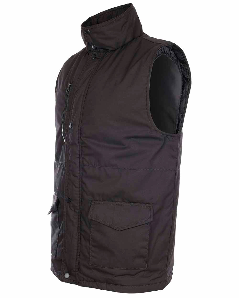 Black coloured Fort Wroxham Quilted Bodywarmer on white background 