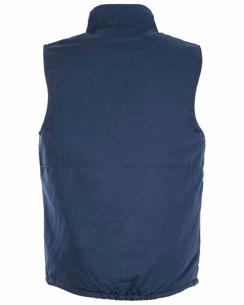 Navy Blue coloured Fort Wroxham Quilted Bodywarmer on white background 