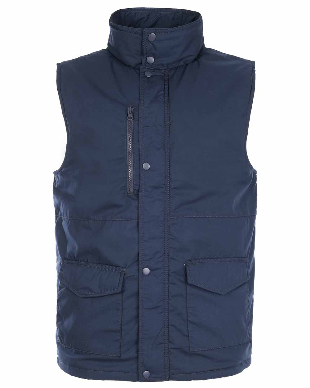 Navy Blue coloured Fort Wroxham Quilted Bodywarmer on white background 