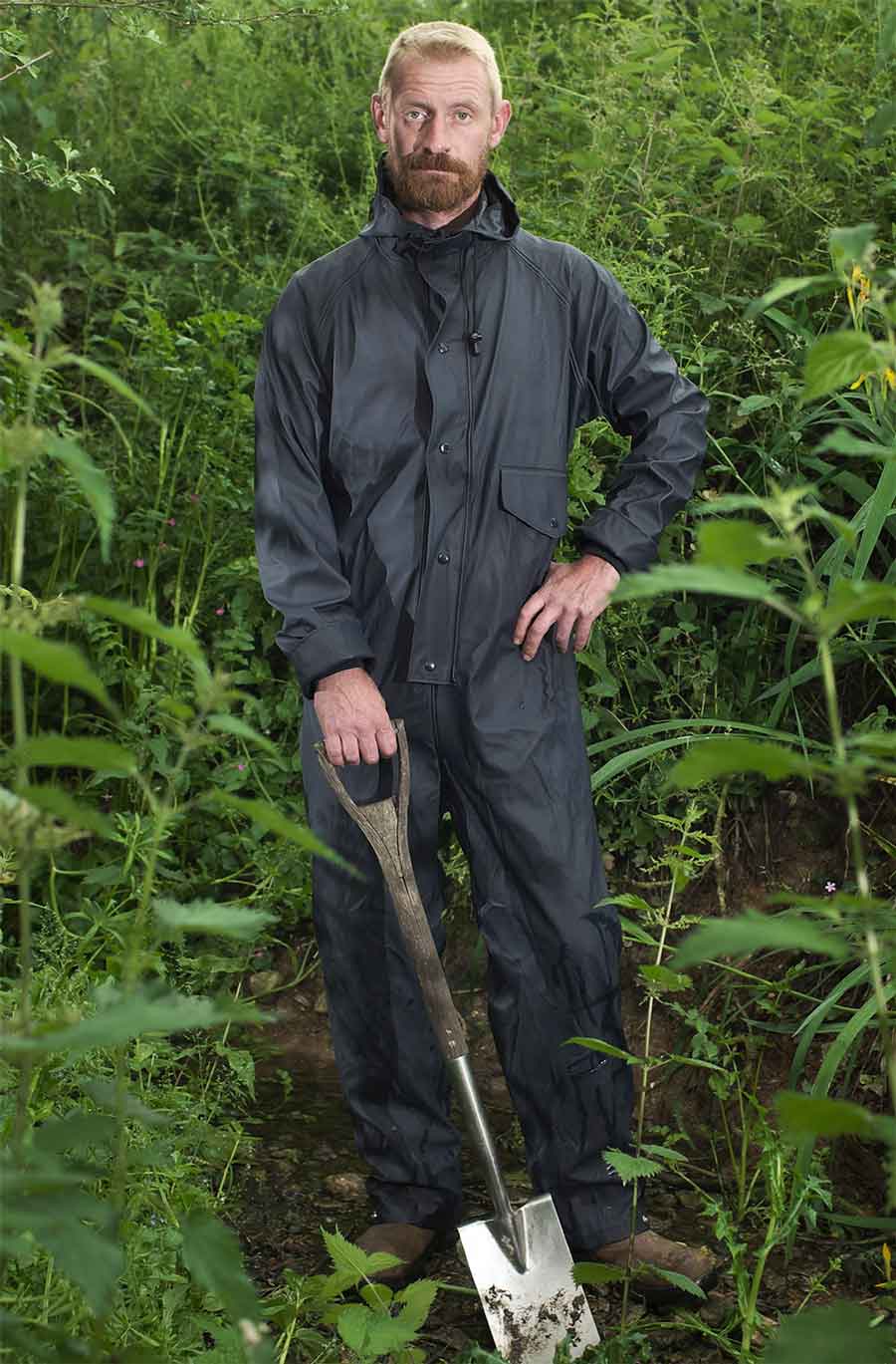Gardener wearing Fort Fortex Flex Waterproof Coverall 
