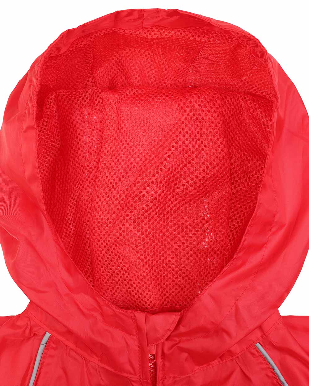 Mesh lined hood Fort Childrens Splashaway Rainsuit in Red 