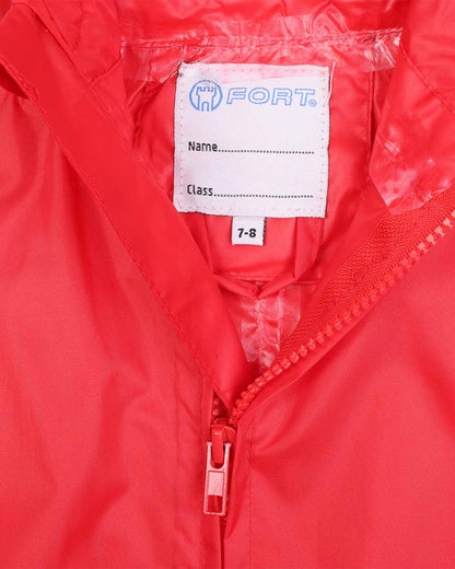 Name label Fort Childrens Splashaway Rainsuit in Red 