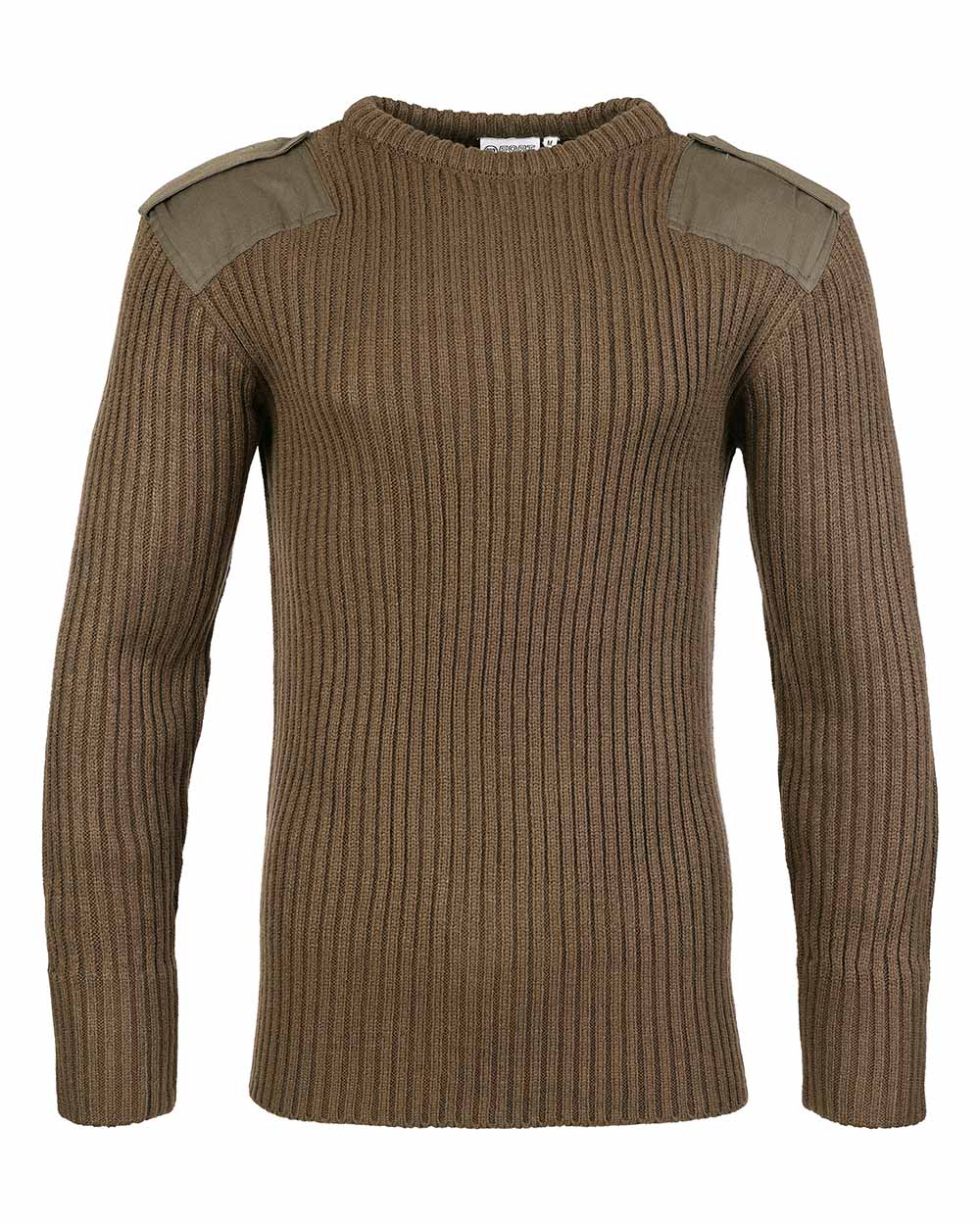 Olive Crew Neck Military Style Jumper by Fort 