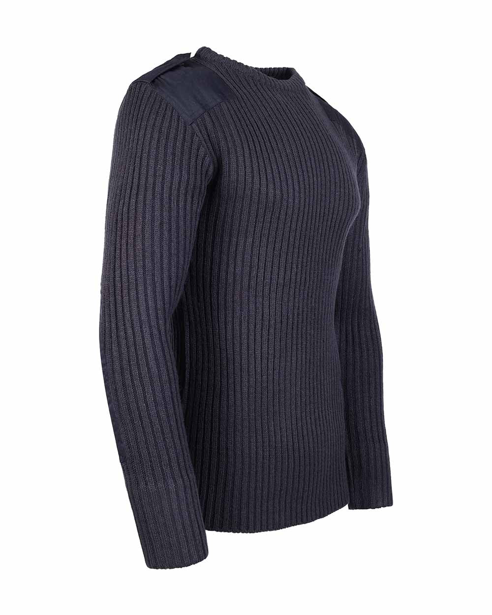 Navy Crew Neck Military Style Jumper by Fort 