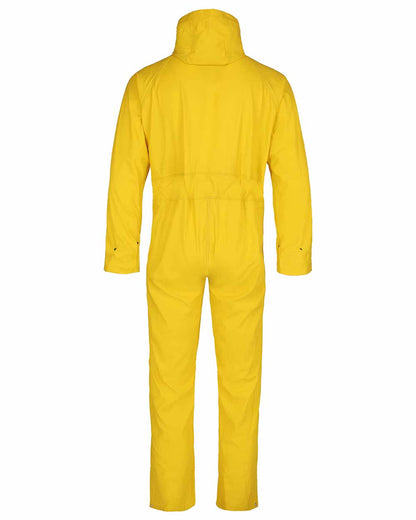 Back view Hi-vis yellow Fort Fortex Flex Waterproof Coverall 