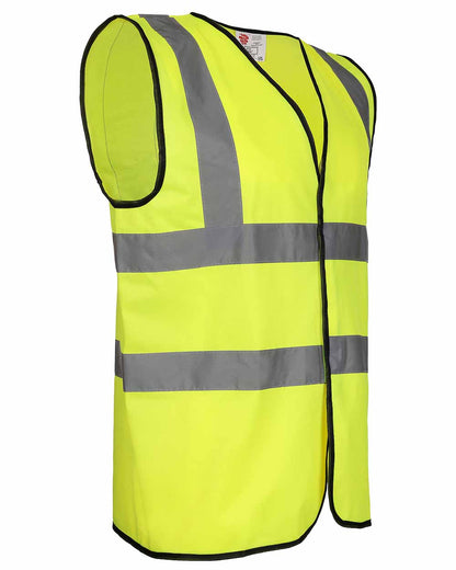 Side view Yellow Fort Hi-Vis Vest with reflective strips 