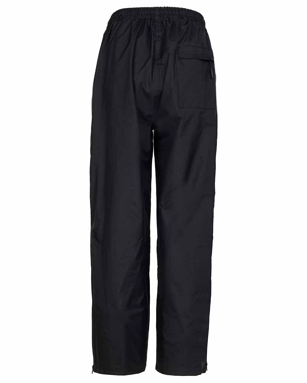 Black Coloured Fort Rutland Waterproof Over Trousers On A White Background