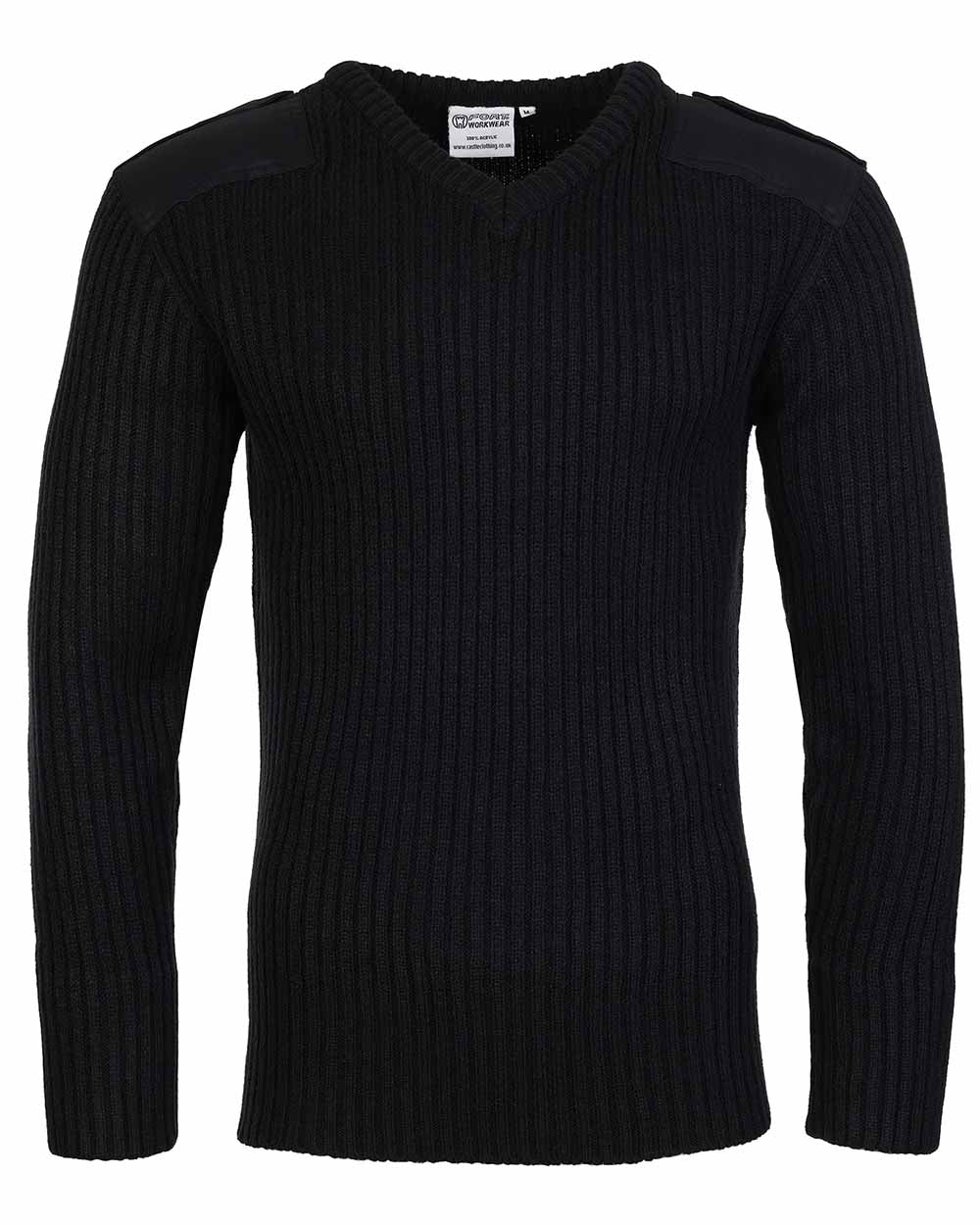 Vee Neck Military Style Jumper by Fort 