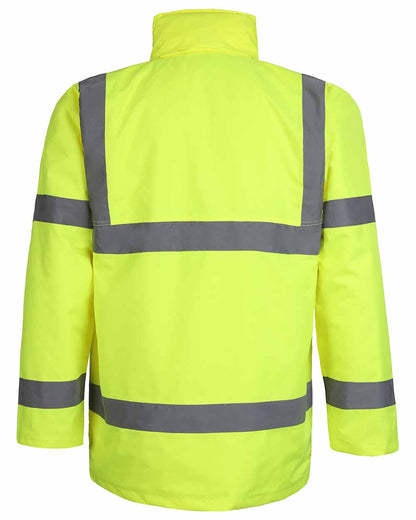 Back with reflective strips Fort Workwear Quilted Jacket in hi vis yellow 