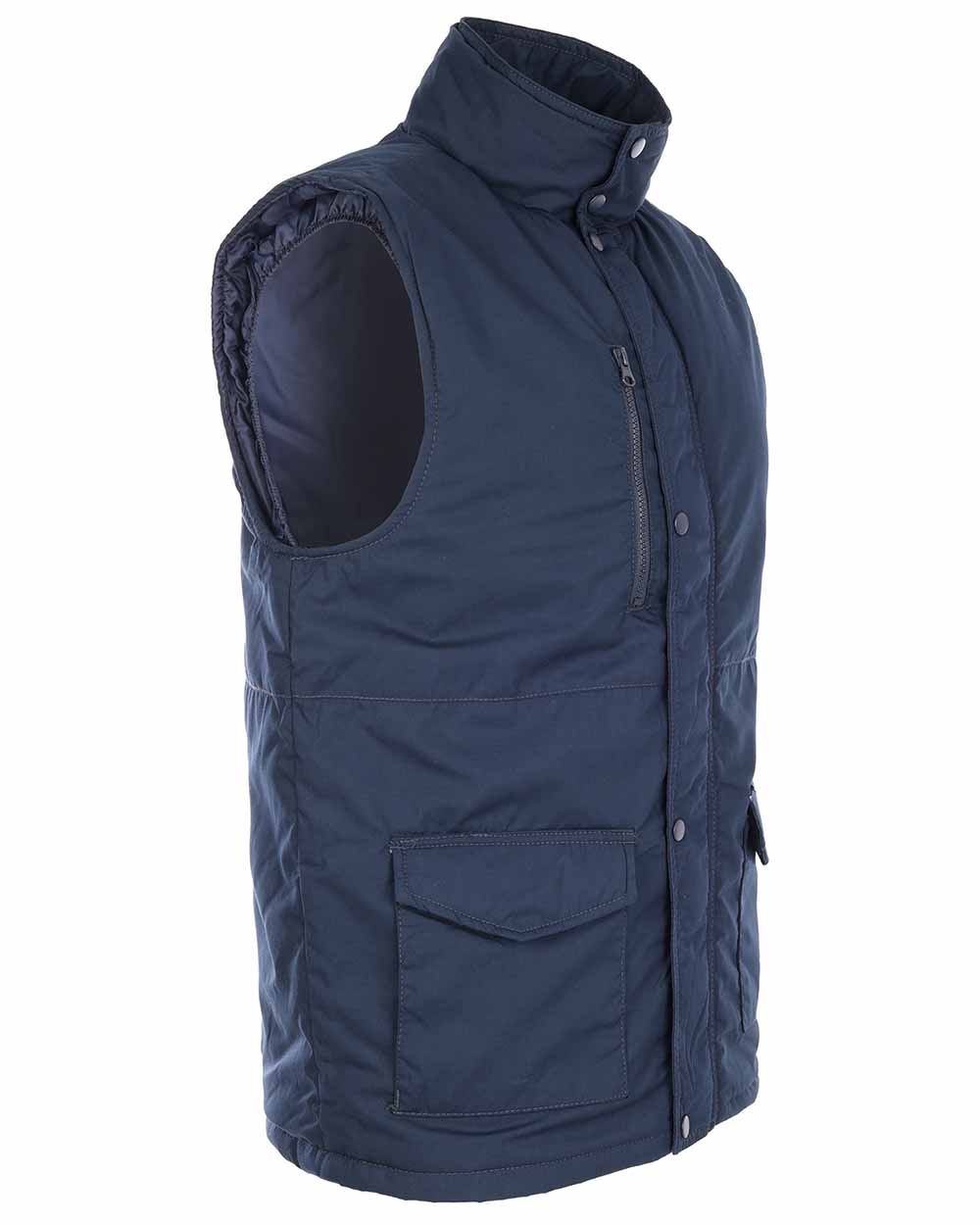 Detail showing zip pocket on Navy Blue Fort Wroxham Quilted Bodywarmer  