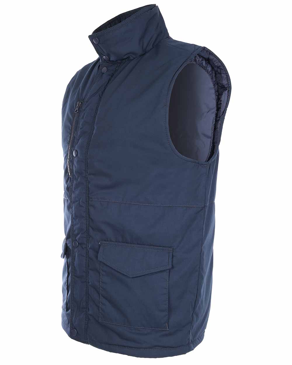 Side view showing arm holes Navy Blue Fort Wroxham Quilted Bodywarmer  