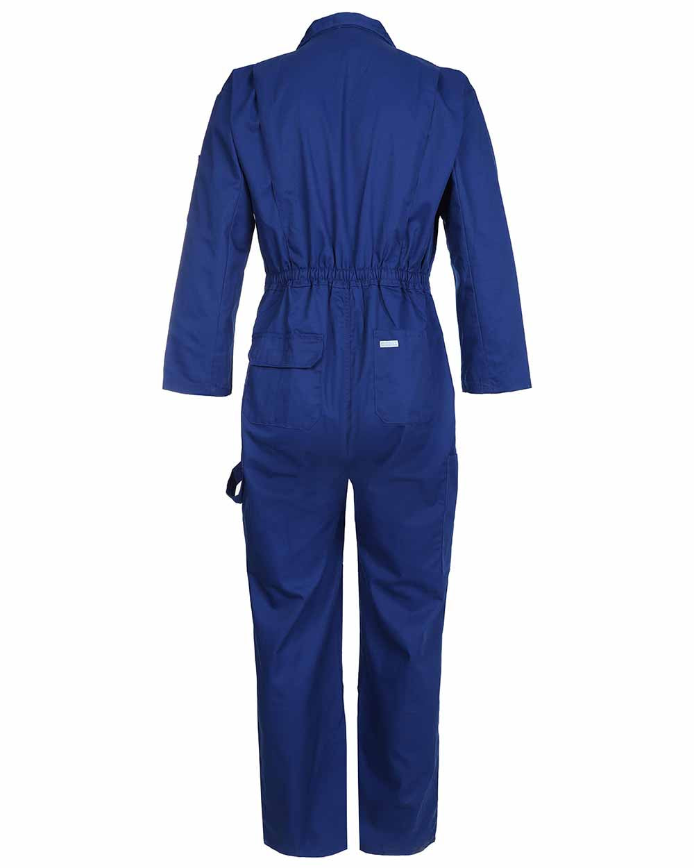 Back view of elasticated waistband on Fort Zip Front Boilersuit in Royal Blue 
