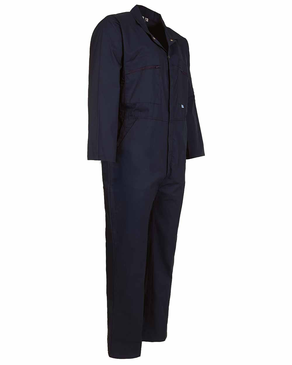 Chest pockets with zips on Fort Zip Front Boilersuit in Navy Blue 