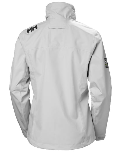 Grey Fog coloured Helly Hansen Womens Crew Sailing Jacket 2.0 on white background 