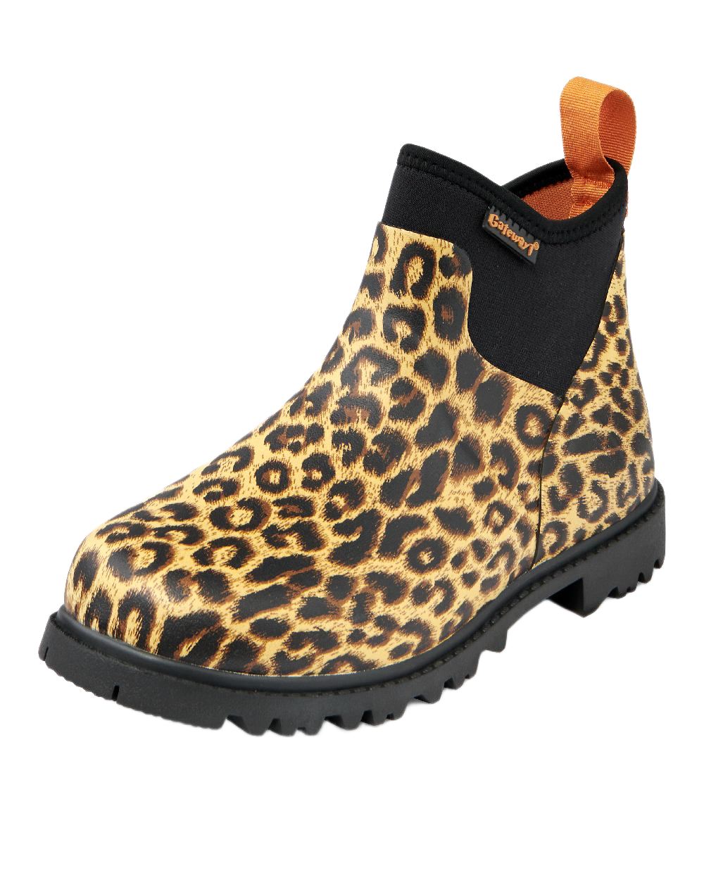Leopard Coloured Gateway1 Ascot Lady 6 3mm Boots on white background 