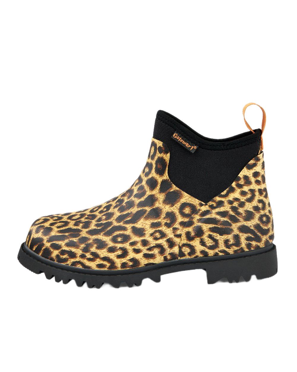Leopard Coloured Gateway1 Ascot Lady 6 3mm Boots on white background 