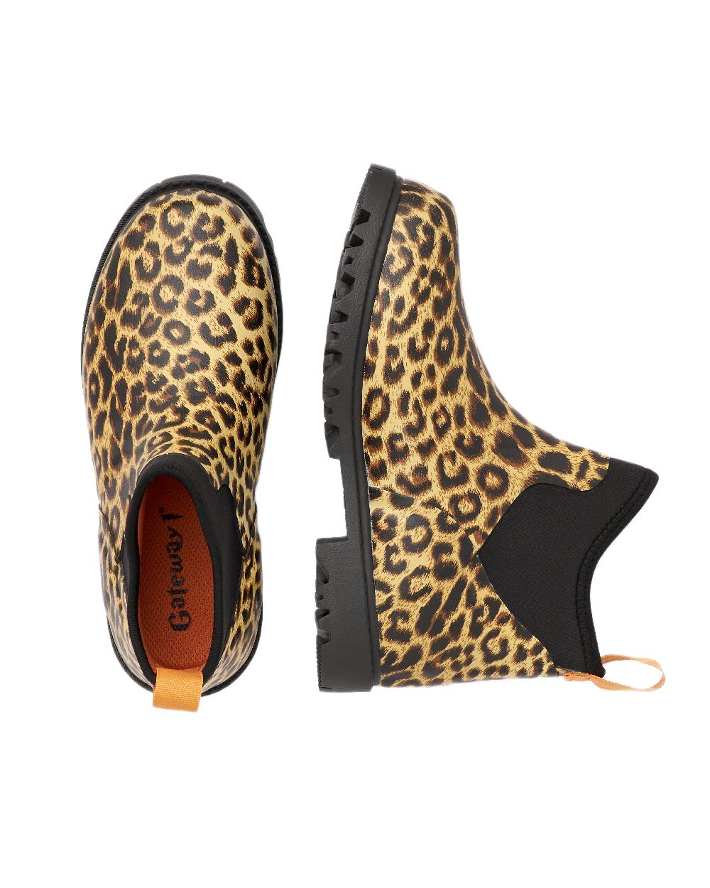 Leopard Coloured Gateway1 Ascot Lady 6 3mm Boots on white background 