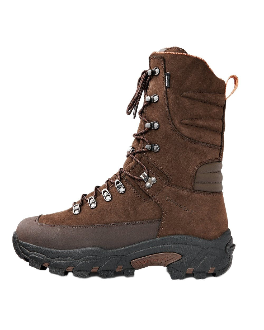 Dark Brown Coloured Gateway1 Fiordland II 11&quot; Boots on white background 