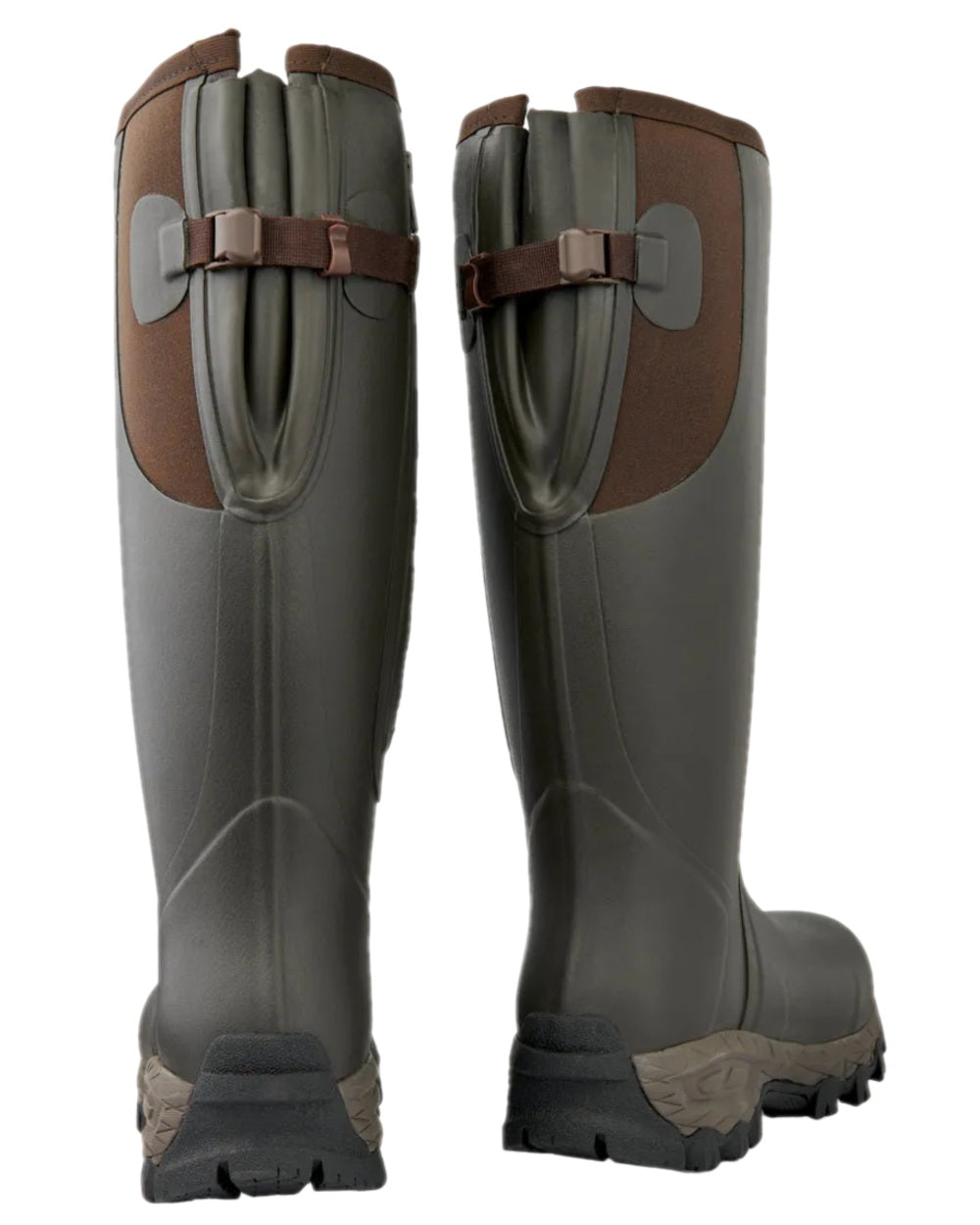 Dark Brown Coloured Gateway1 Moor Country 18" 3mm Side-Zip Wellingtons on white background 