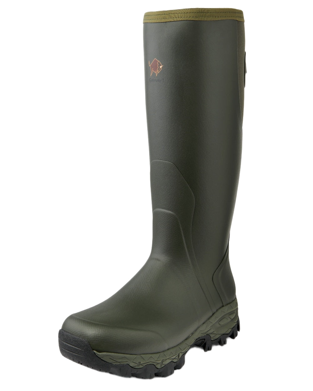 Dark Green Coloured Gateway1 Moor Country 18&quot; 3mm Wellingtons on white background 