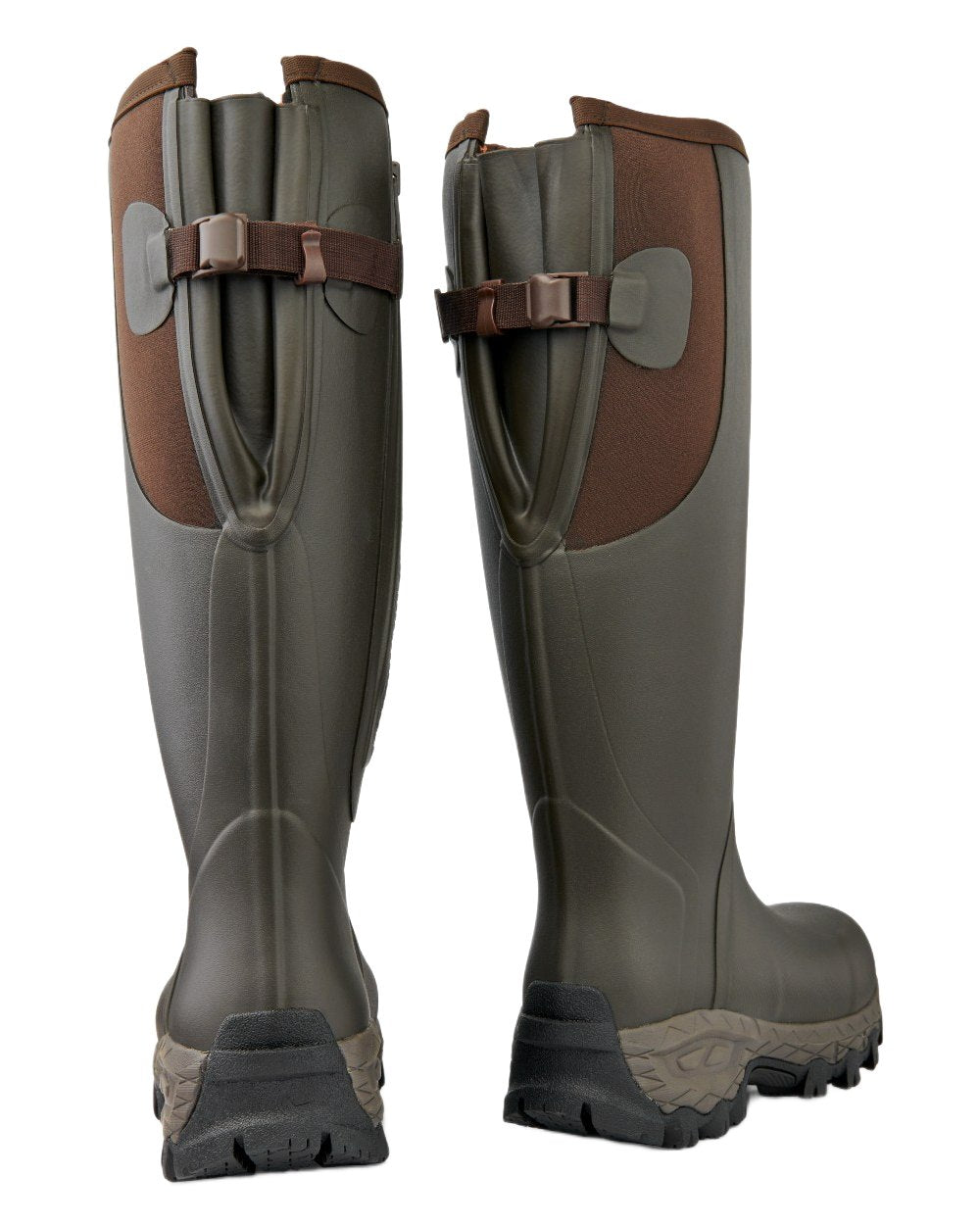 Dark Brown Coloured Gateway1 Moor Country Lady 17" 3mm Side-Zip Wellingtons on white background 
