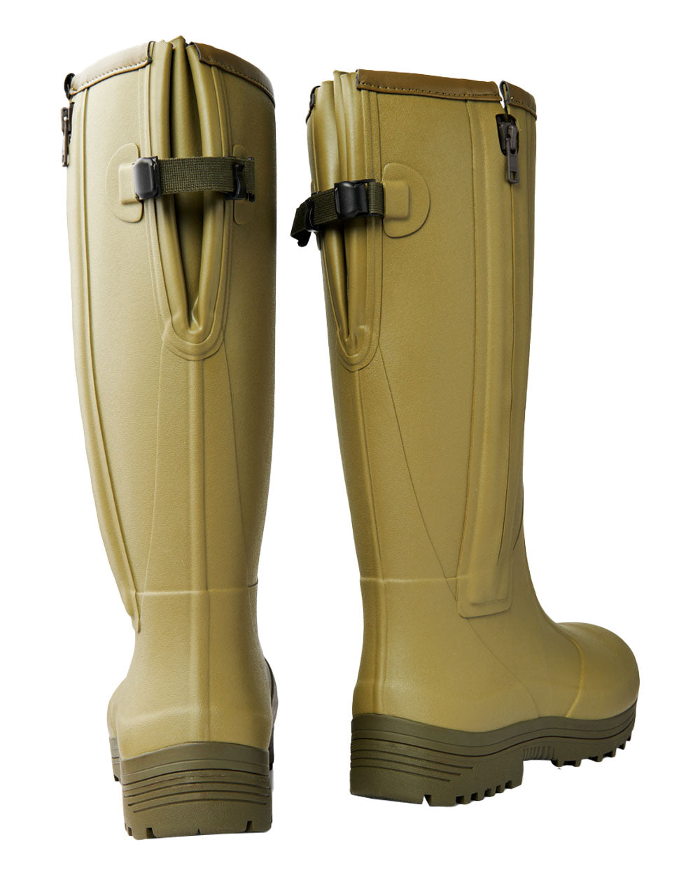 Cedar Olive coloured Gateway1 Pheasant Game 18" 5mm Size-Zip Wellingtons on White background 