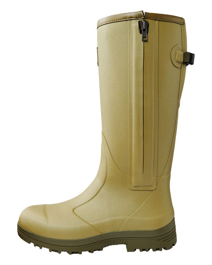 Cedar Olive coloured Gateway1 Pheasant Game 18&quot; 5mm Size-Zip Wellingtons on White background 
