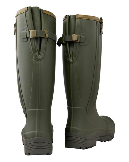 Dark Olive coloured Gateway1 Pheasant Game 18&quot; 5mm Side-Zip Wellingtons on White background 