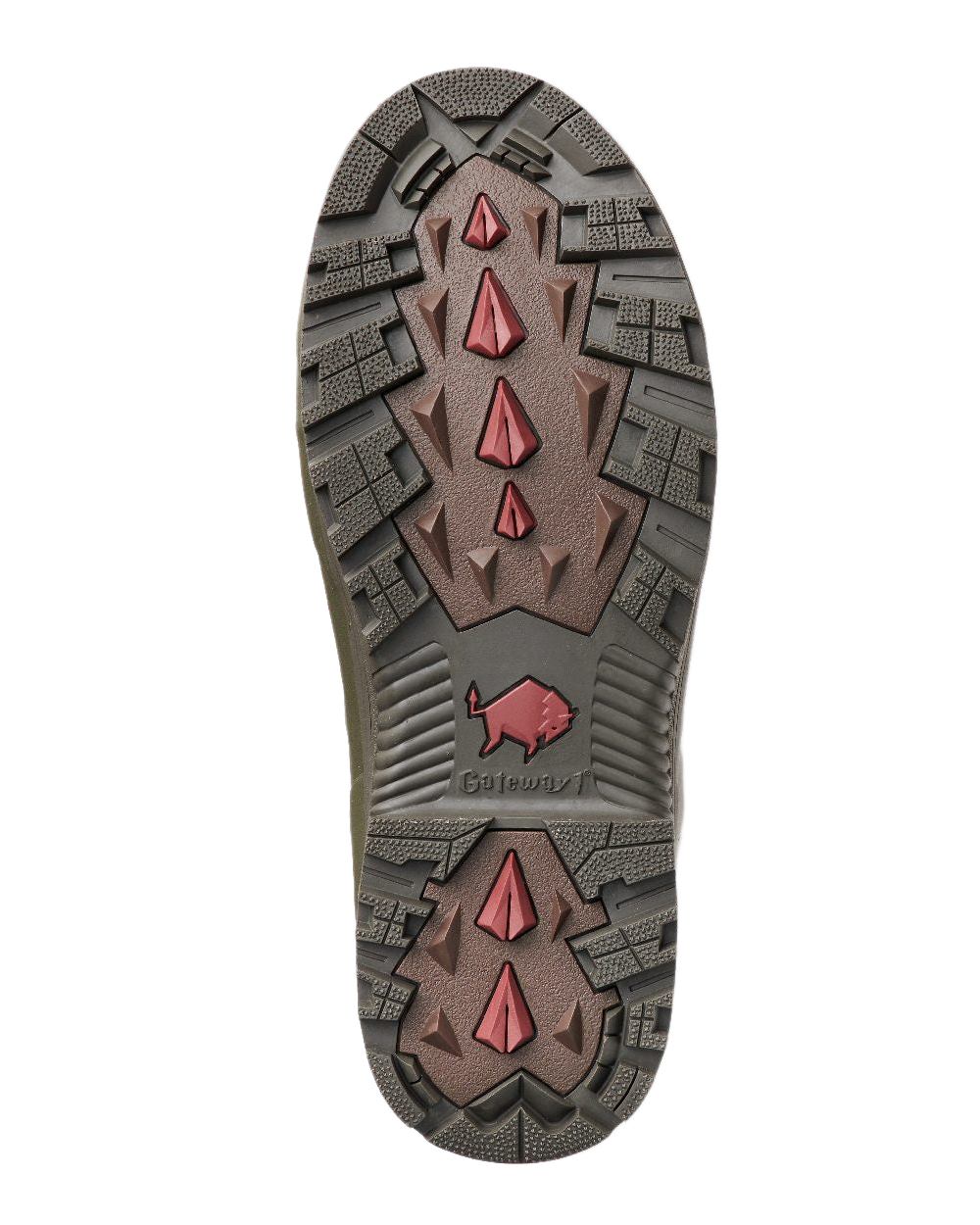 Dark Olive Coloured Gateway1 Pheasant Game Lady 17" 5mm Side-Zip Wellingtons on white background 