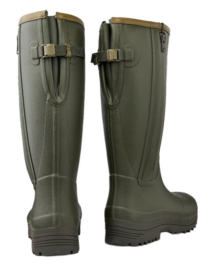 Dark Olive Coloured Gateway1 Pheasant Game Lady 17" 5mm Side-Zip Wellingtons on white background 