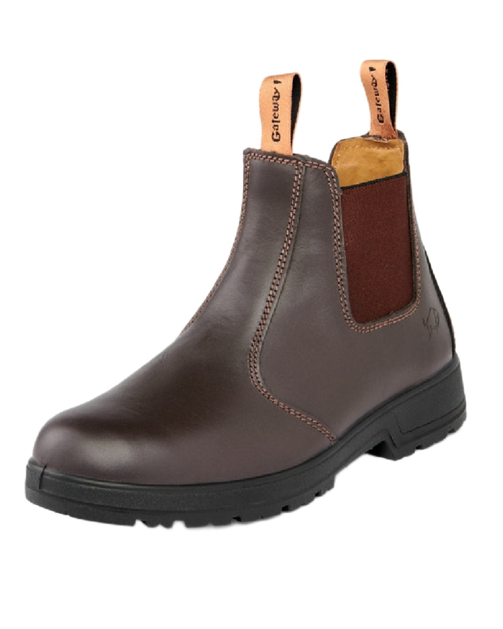 Coffee Coloured Gateway1 SD 6" Pull-on Chelsea Boots on white background 
