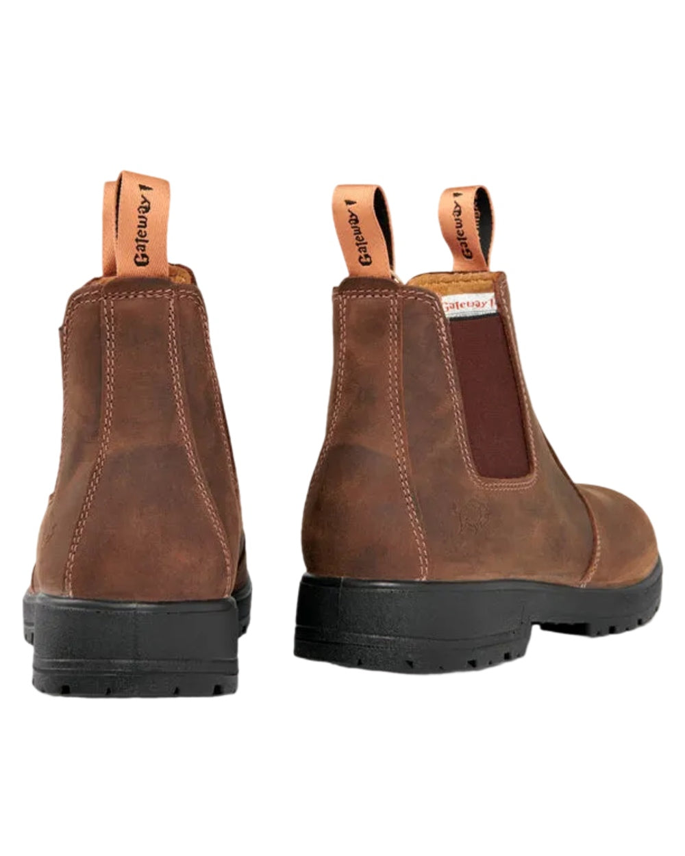 Dark Brown Coloured Gateway1 SD 6" Pull-on Chelsea Boots on white background 