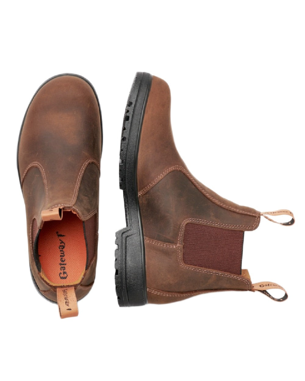 Dark Brown Coloured Gateway1 SD 6" Pull-on Chelsea Boots on white background 