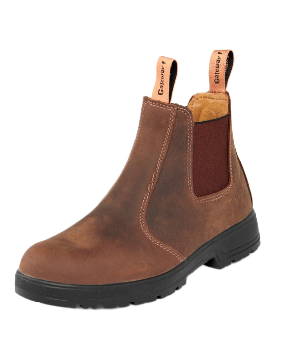 Dark Brown Coloured Gateway1 SD 6" Pull-on Chelsea Boots on white background 