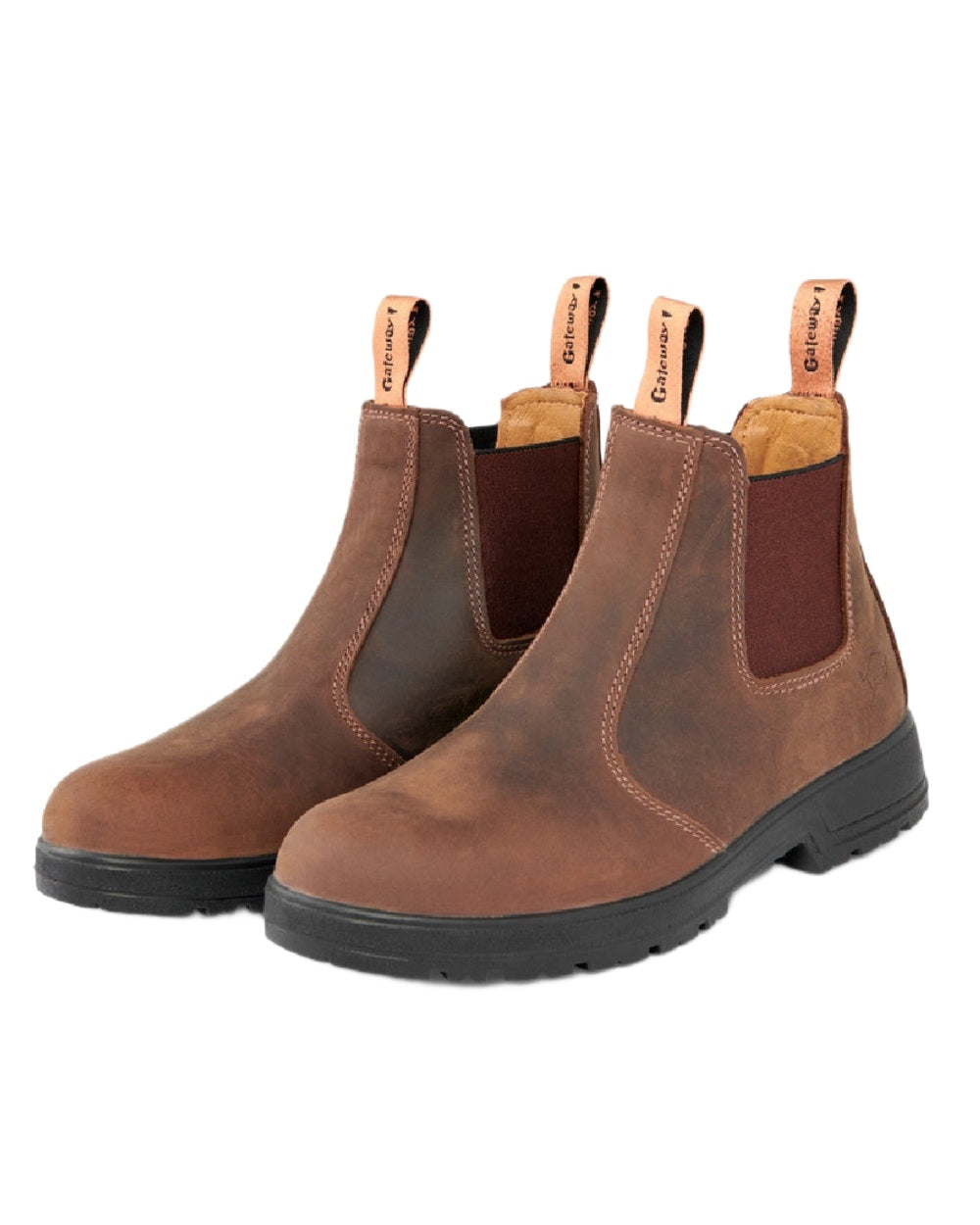 Dark Brown Coloured Gateway1 SD 6" Pull-on Chelsea Boots on white background 