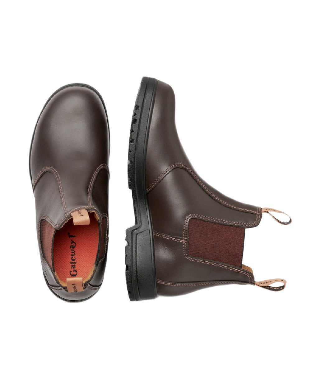 Coffee Coloured Gateway1 SD Lady 6" Pull-on Chelsea Boots on white background 