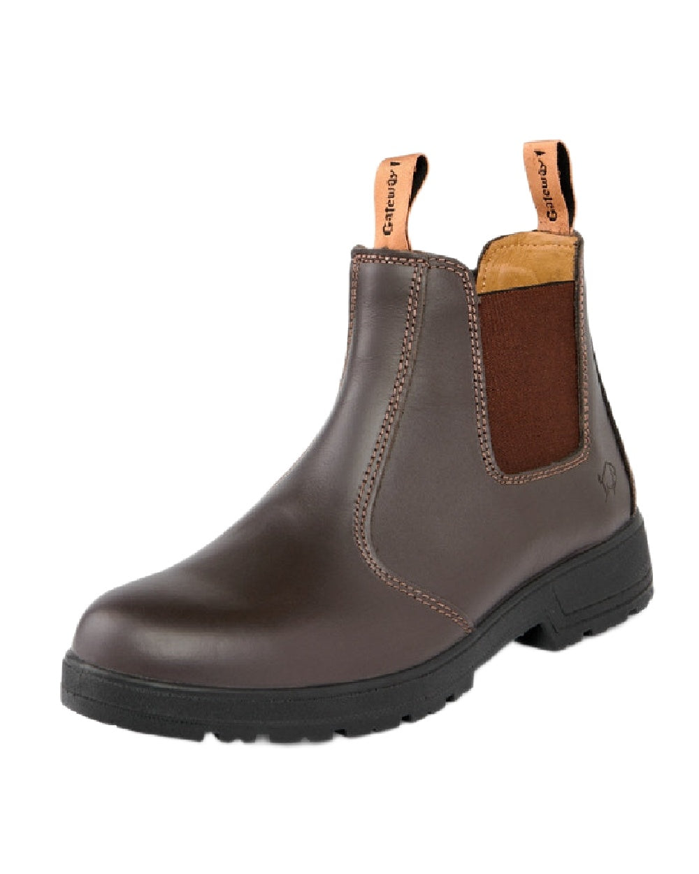 Coffee Coloured Gateway1 SD Lady 6" Pull-on Chelsea Boots on white background 