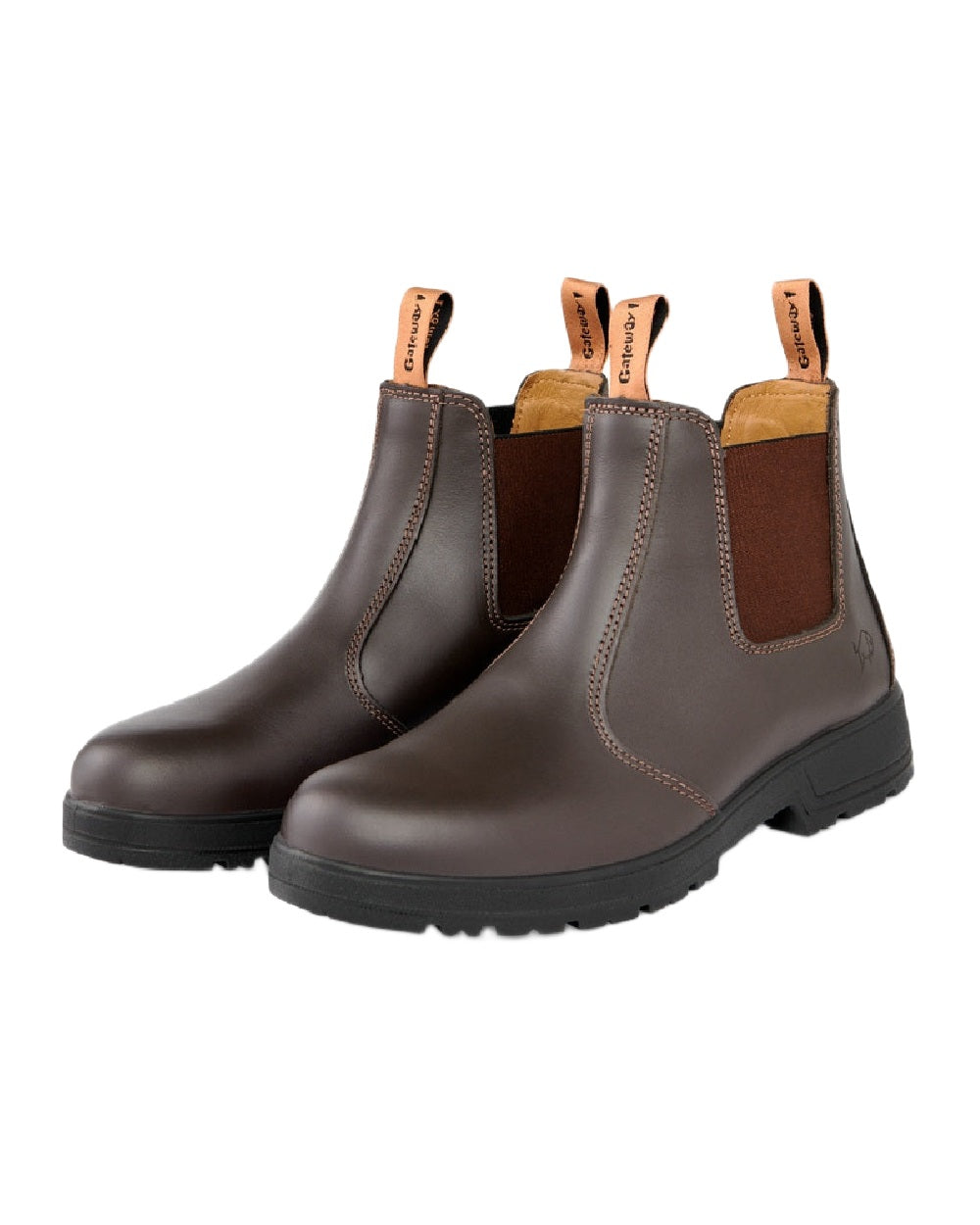 Coffee Coloured Gateway1 SD Lady 6" Pull-on Chelsea Boots on white background 