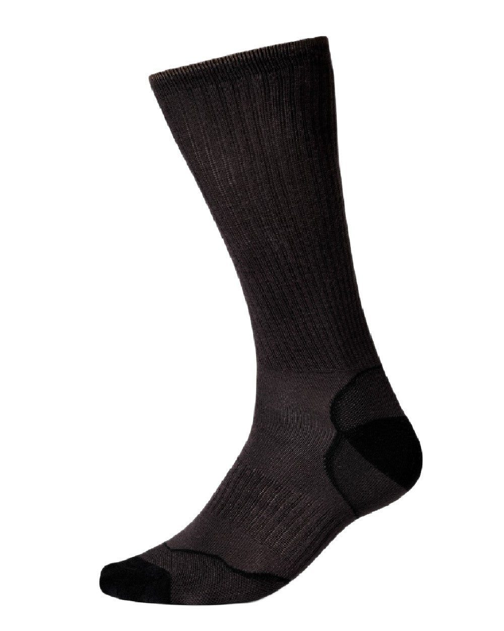 Dark Brown Coloured Gateway1 Sportsman Crew Bamboo 3-Pack Socks on white background 