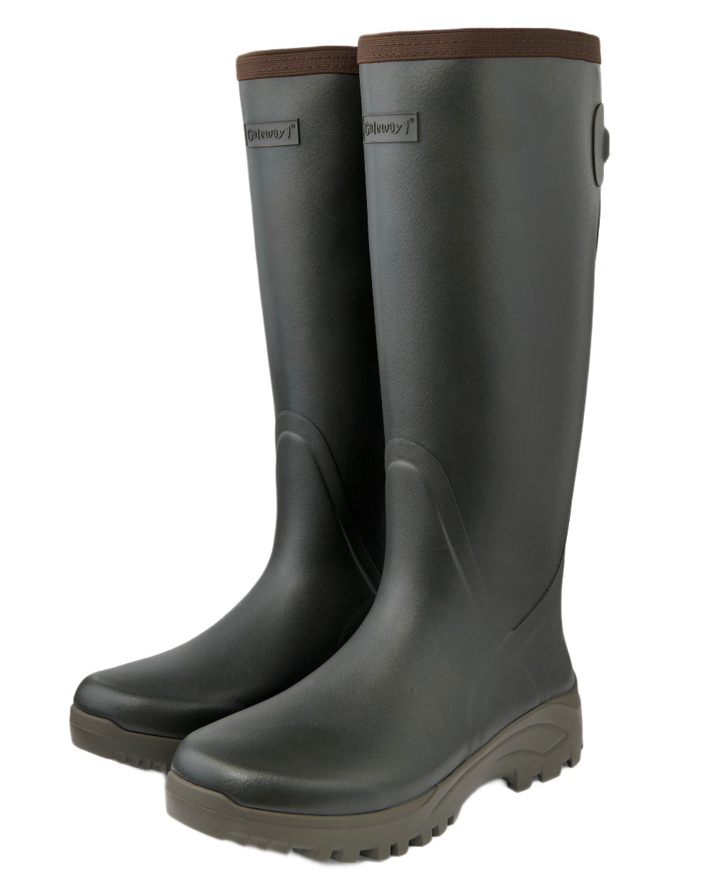 Khaki Coloured Gateway1 Sportsman II 18&quot; Wellingtons on white background 