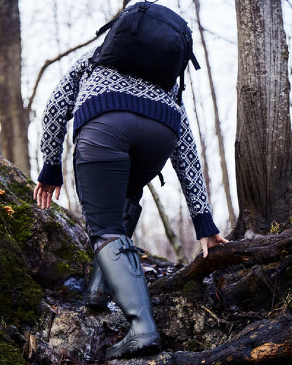 Khaki Coloured Gateway1 Sportsman II Lady 17" 4mm Wellingtons on outdoor background 