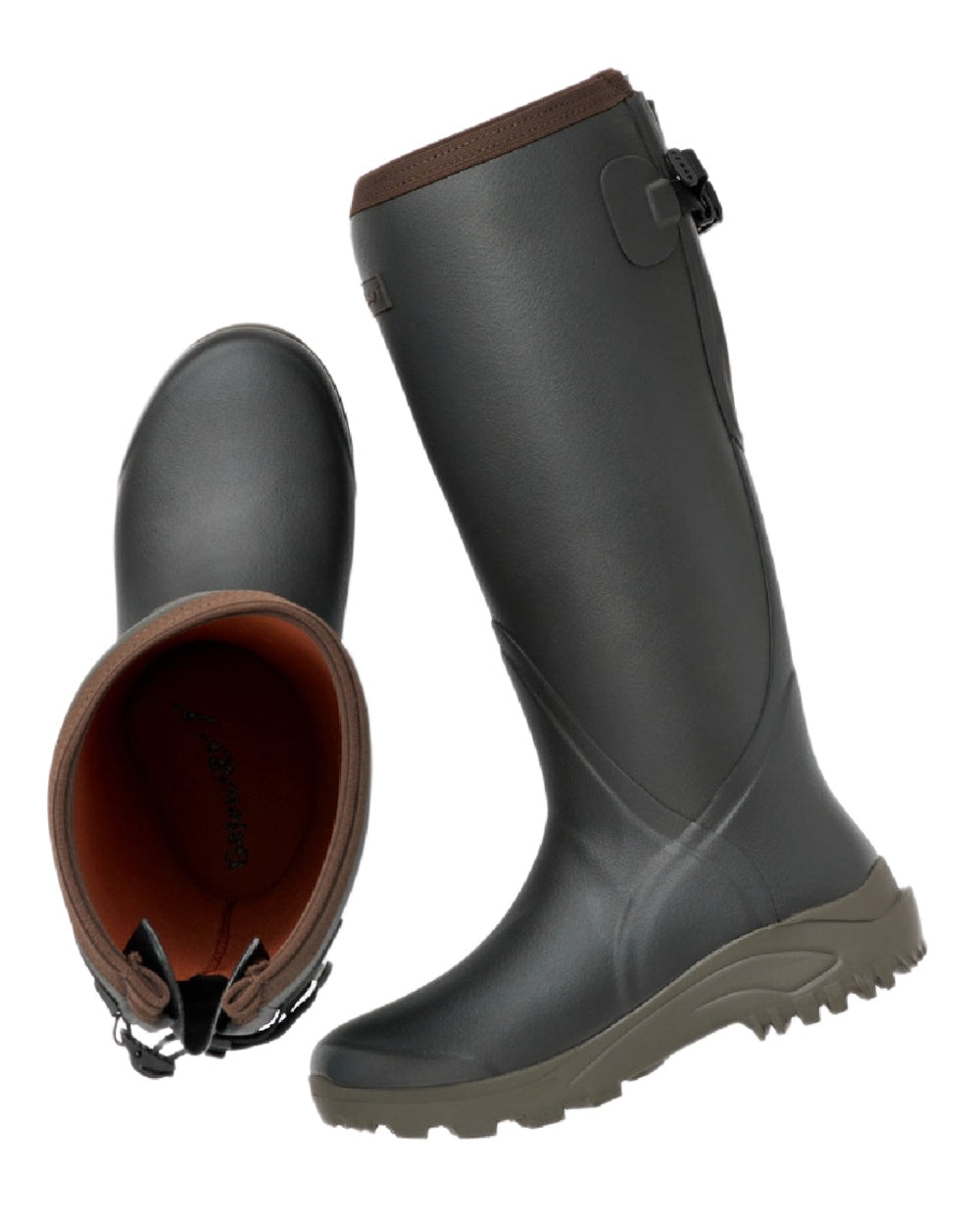 Khaki Coloured Gateway1 Sportsman II Lady 17&quot; 4mm Wellingtons on white background 