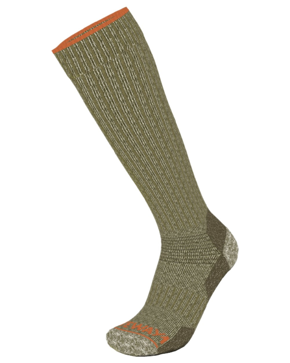 Olive Melange Coloured Gateway1 Ultra Kneehigh Socks on white background 